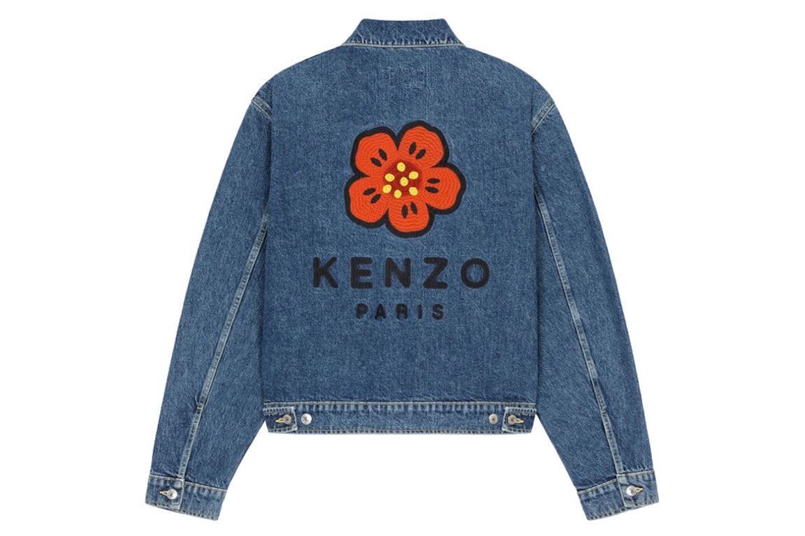 Pre-owned Kenzo X Nigo Boke Flower Embroidered Denim Tracker Jacket Blue