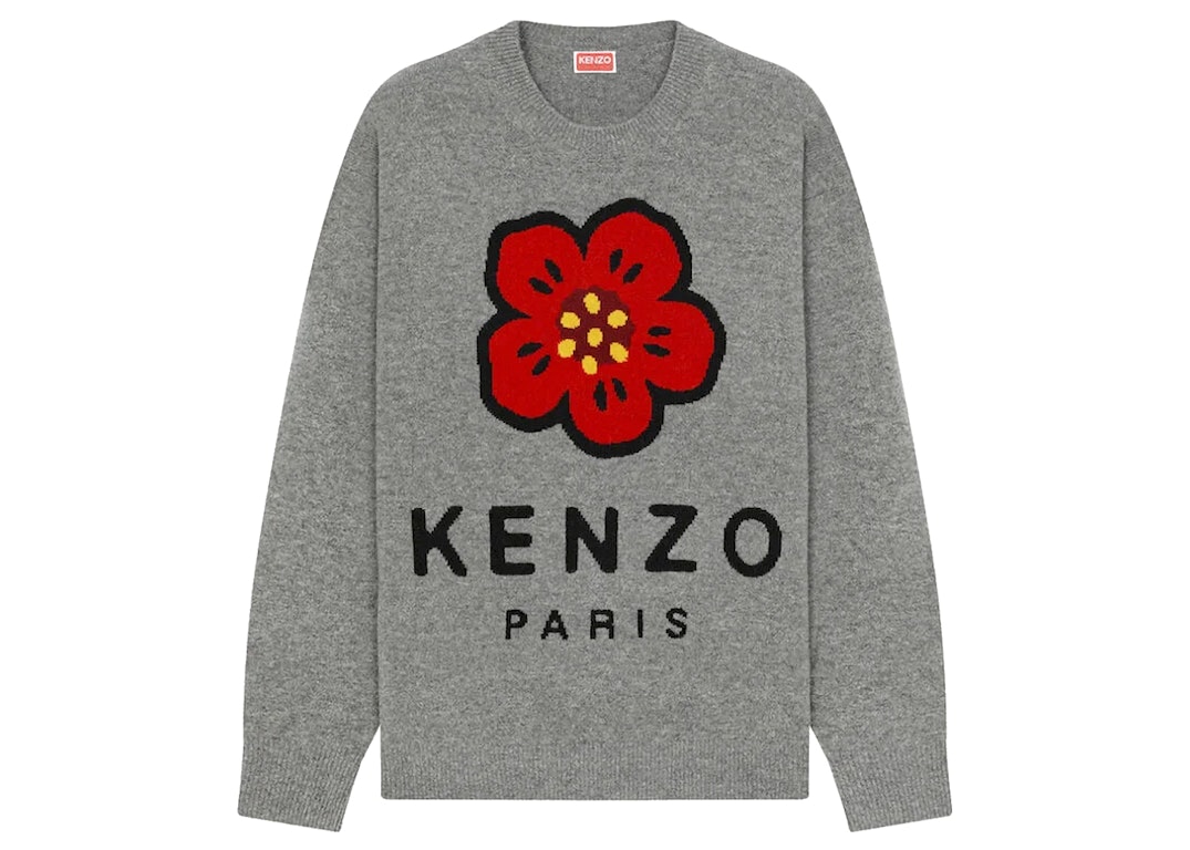 Pre-owned Kenzo X Nigo Boke Flower Marino Wool Jumper Misty Grey