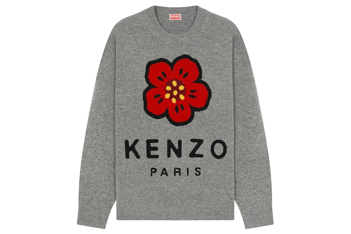 Pre-owned Kenzo X Nigo Boke Flower Marino Wool Jumper Misty Grey