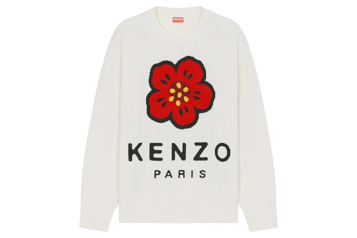 Pre-owned Kenzo X Nigo Boke Flower Marino Wool Jumper Off White