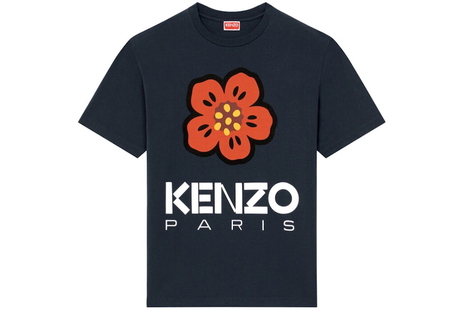 Kenzo Midnight Blue Cotton Boke Flower T-Shirt - S