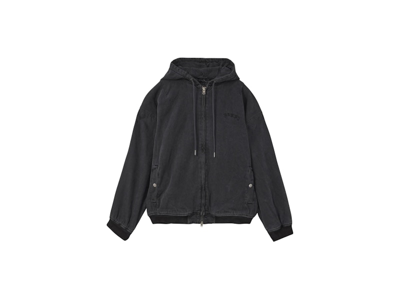 Ksubi Studded Hooded Bomber Jacket Black Men's - US