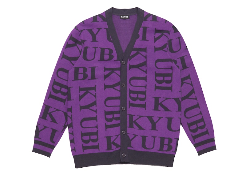 KYUBI All Over Knitted Cardigan Violet/Black Men's - FW22 - US