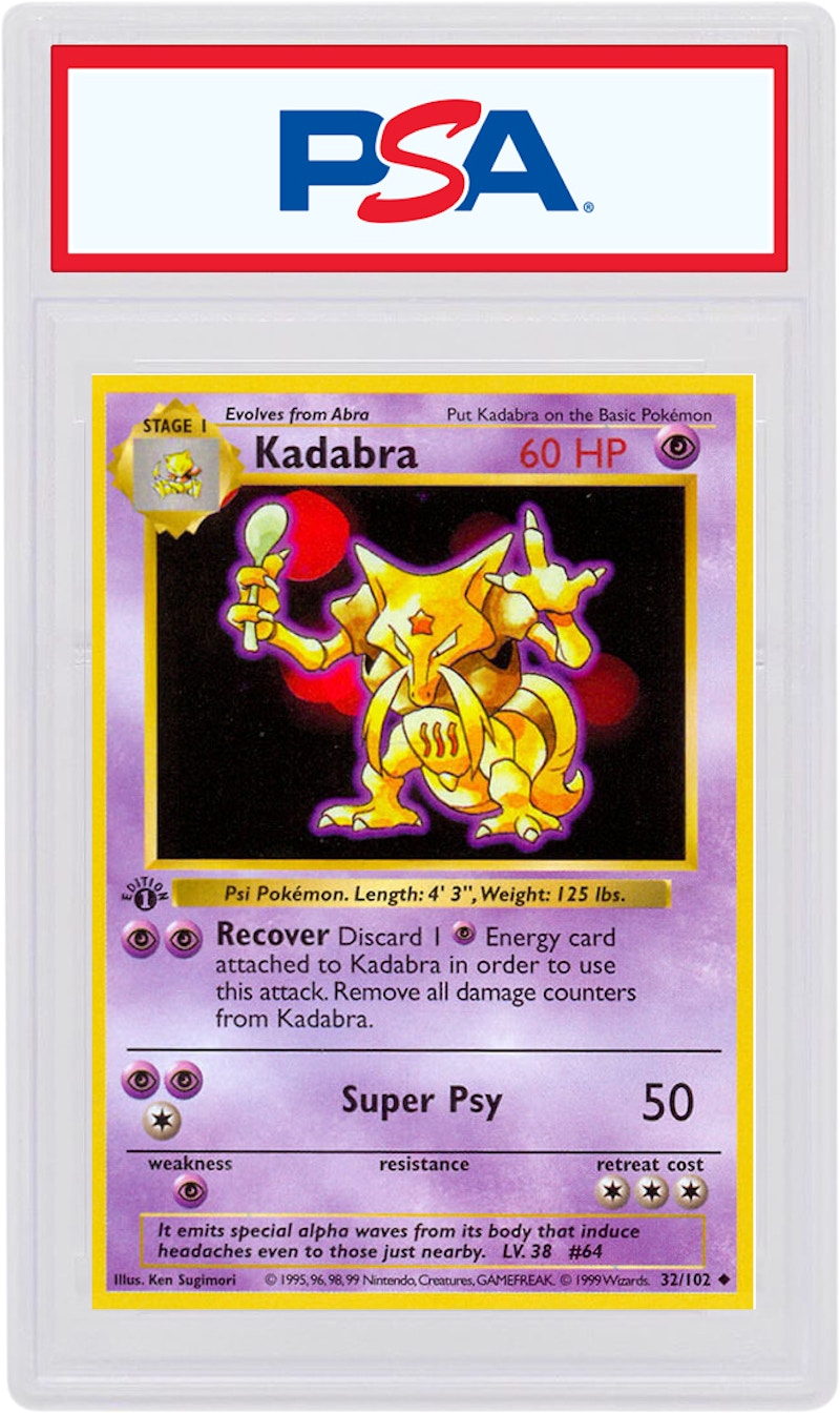 Pokemon selling Kadabra 1995 Vintage Nintendo Trading Card