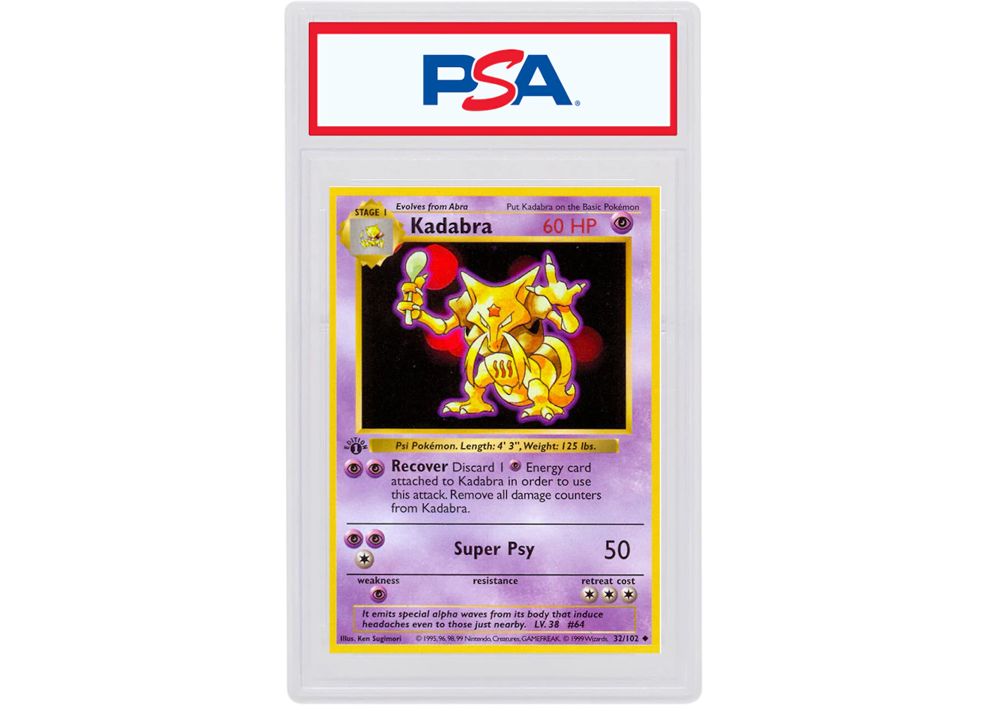 Kadabra 1999 Pokemon TCG Base Set 1st Edition #32/102 (PSA or BGS Graded) - 1999 - US Kadabra 1999 Pokemon TCG Base Set 1st Edition #32/102 (PSA or BGS Graded) - 1999 - US