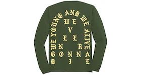 Kanye West Amsterdam Pablo Pop-Up We Young And We Alive L/S Tee Military Green