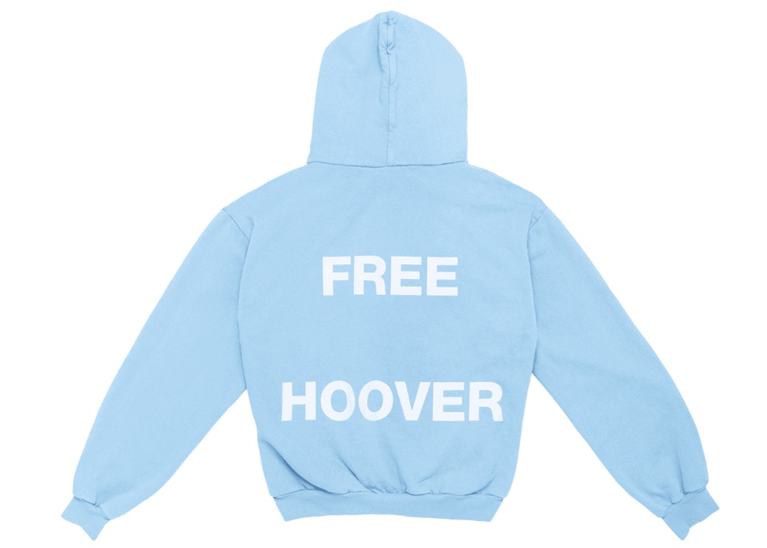 Pre-owned Kanye West & Drake Free Hoover Hoodie Light Blue