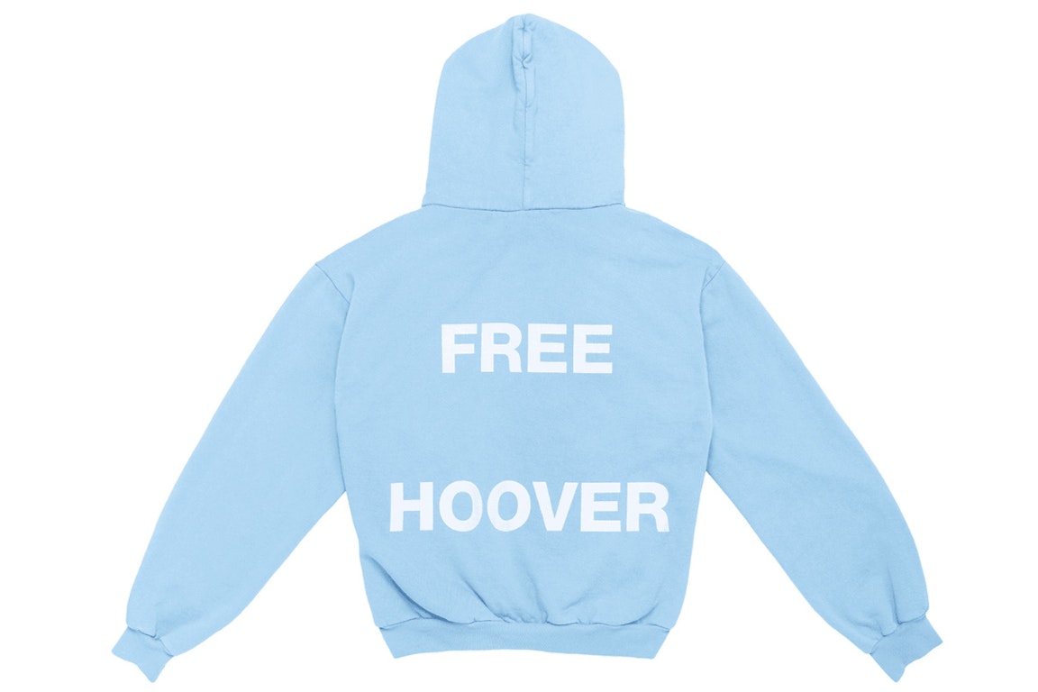 Pre-owned Kanye West & Drake Free Hoover Hoodie Light Blue