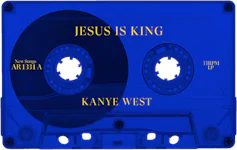 Rara felpa a cavallo Kanye West YEEZY Jesus Is King vinile blu taglia M