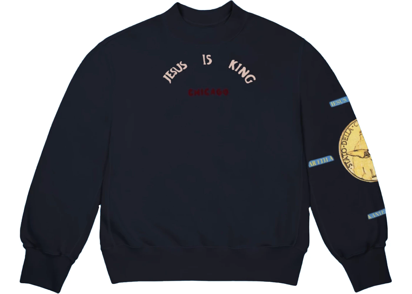 Kanye West Jesus Is King Chicago Gold II Crewneck Navy Men's