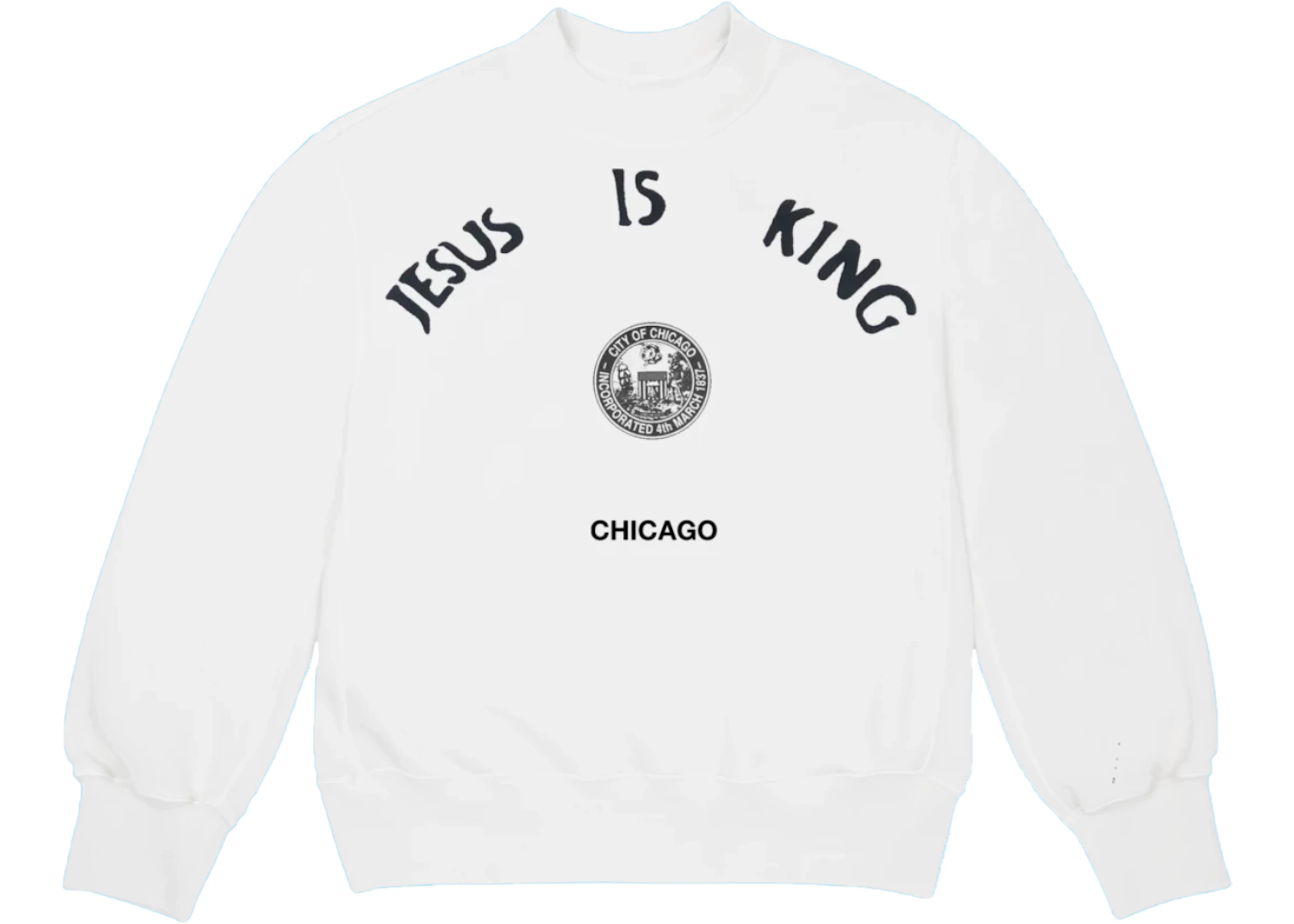 Kanye West Jesus Is King Chicago Seal Crewneck White