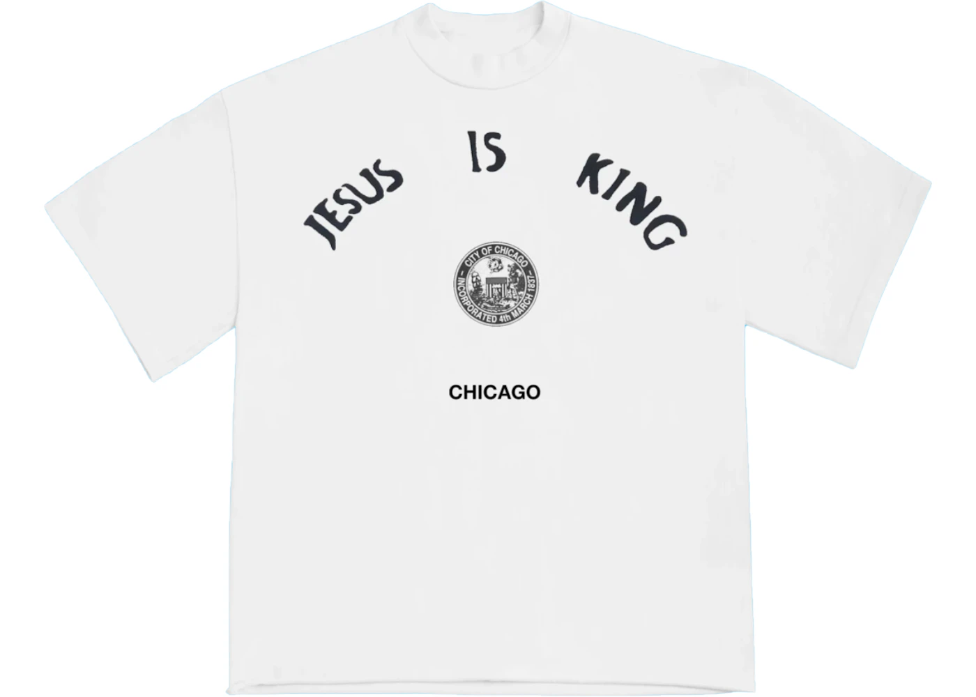 Kanye West Jesus Is King Chicago Seal T Shirt White Men's