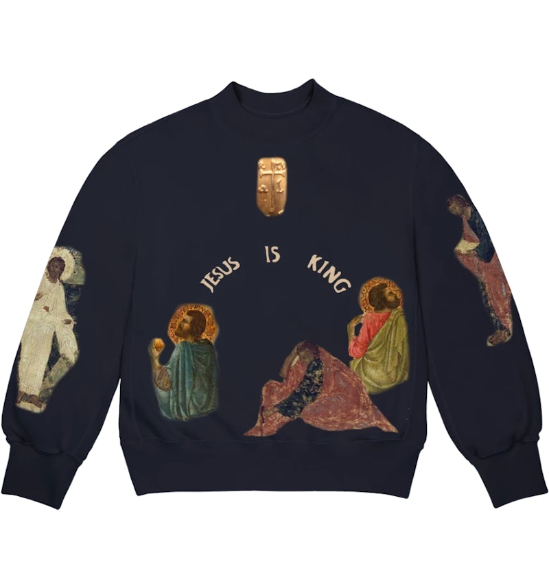Kanye West Jesus Is King Cross II Crewneck Navy Men's - FW19 Kanye West Jesus Is King Cross II Crewneck Navy Men's - FW19