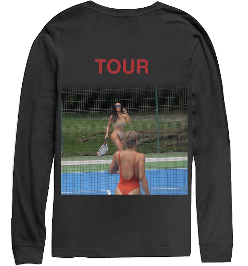 Kanye West Saint Pablo Kim Tennis Longsleeve T-Shirt Black Men's US