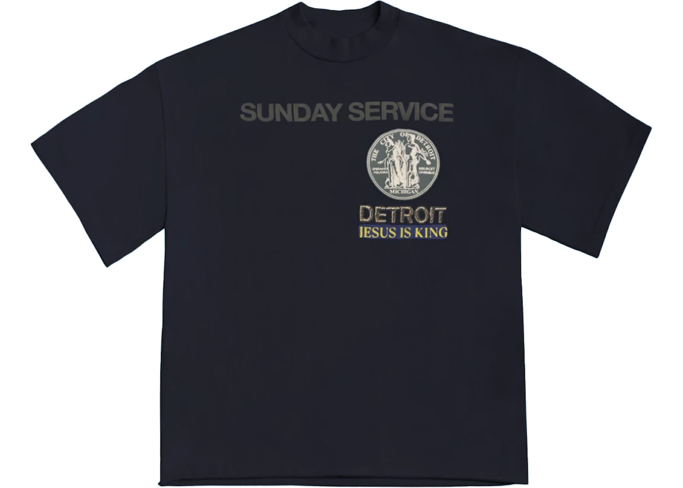Kanye West Sunday Service Detroit T Shirt Navy Men s FW19 GB
