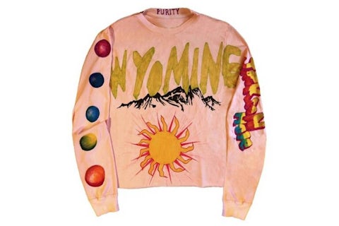 Kanye West Wyoming KKW Long Sleve T Shirt Pink SS18 US