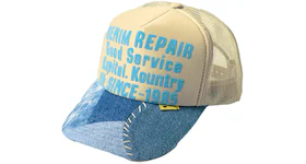 Kapital Denim Repair Service Re-Construct Trucker Hat Beige