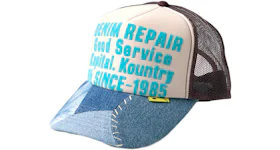 Kapital Denim Repair Service Re-Construct Trucker Hat Ecru/Brown