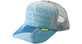 Kapital Denim Repair Service Re-Construct Trucker Hat Grey