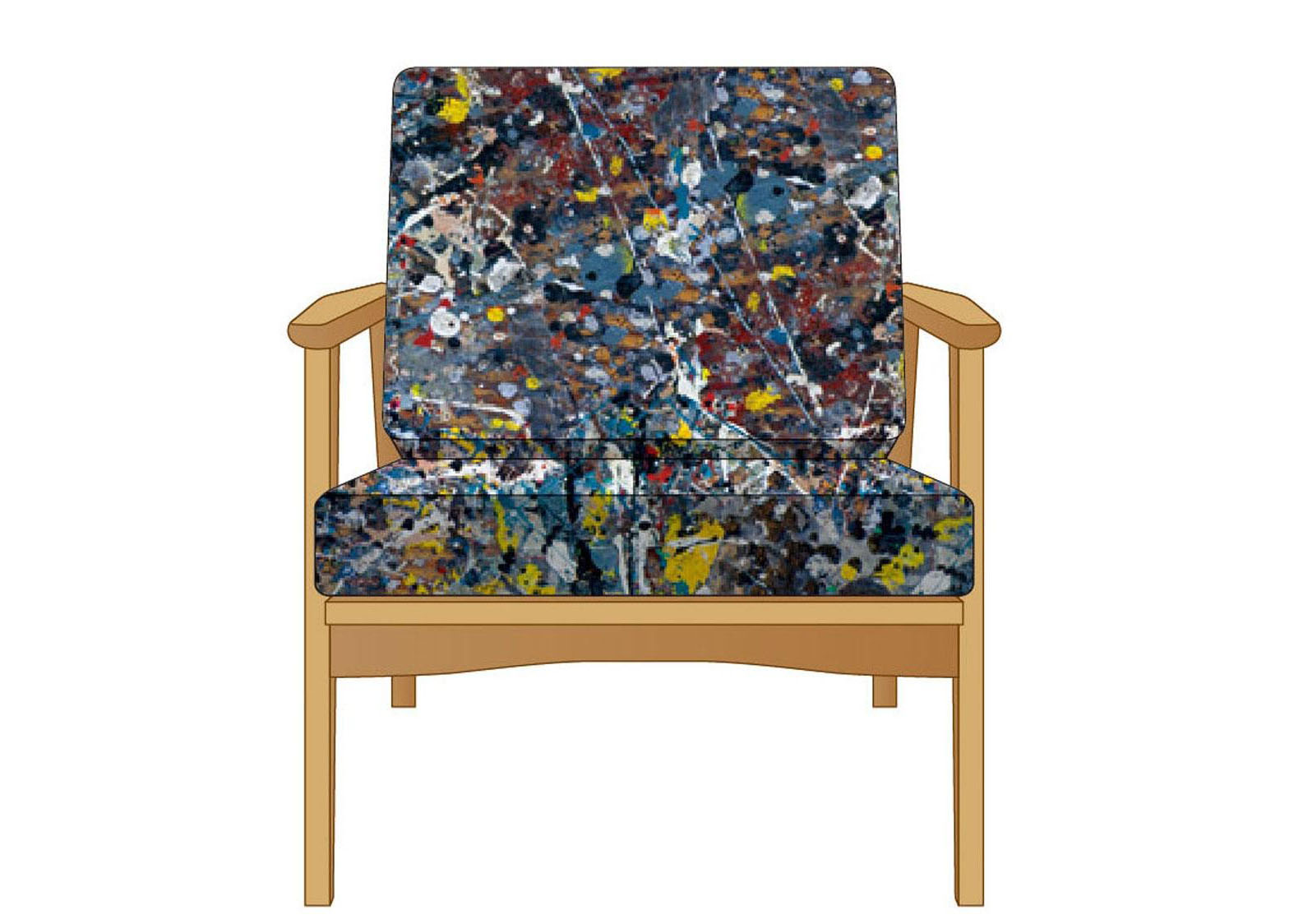 Karimoku x Medicom x SYNC Jackson Pollock 2.0 Hizikake Chair