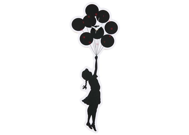 Wall Clock Flying Balloon カリモク BANKSY-