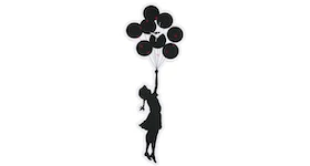 Karimoku x SYNC Brandalism Banksy Flying Balloons Girl Wall Clock Black