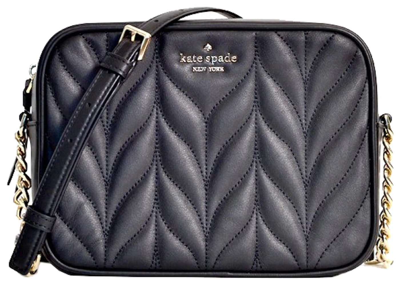 Kate Spade Briar Lane Quilted Camera Bag Black in Leather with Gold-tone -  US