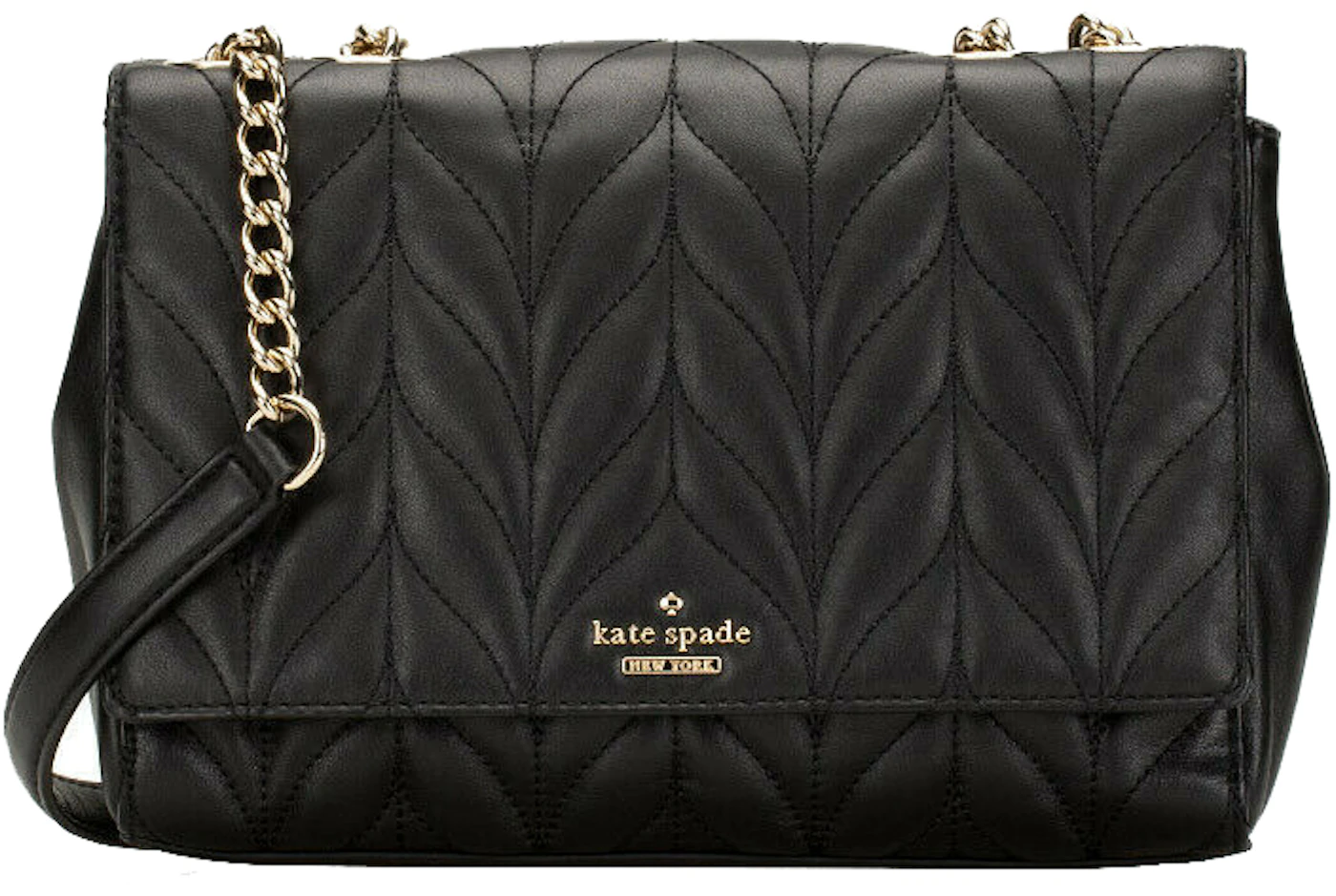Kate Spade Briar Lane Quilted Shoulder Bag Black in Leather with Gold-tone  - US