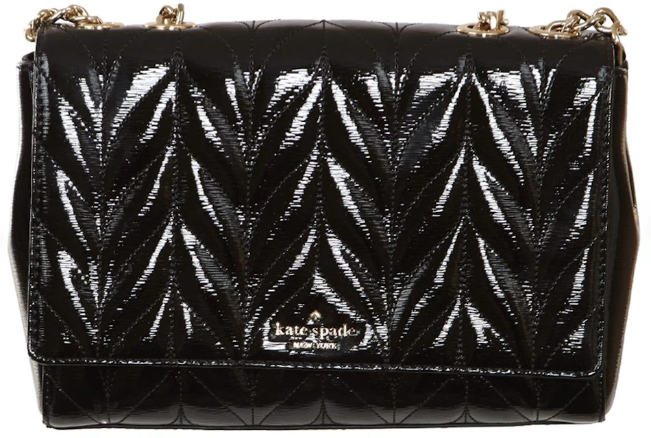 Kate Spade Emelyn Quilted Patent Briar Lane Crossbody Bag Mini Black in  Patent Leather with Gold-tone - GB