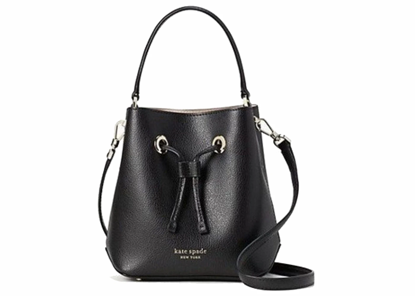 Kate Spade Eva Bucket Bag Small Black in Leather with Gold-tone - US