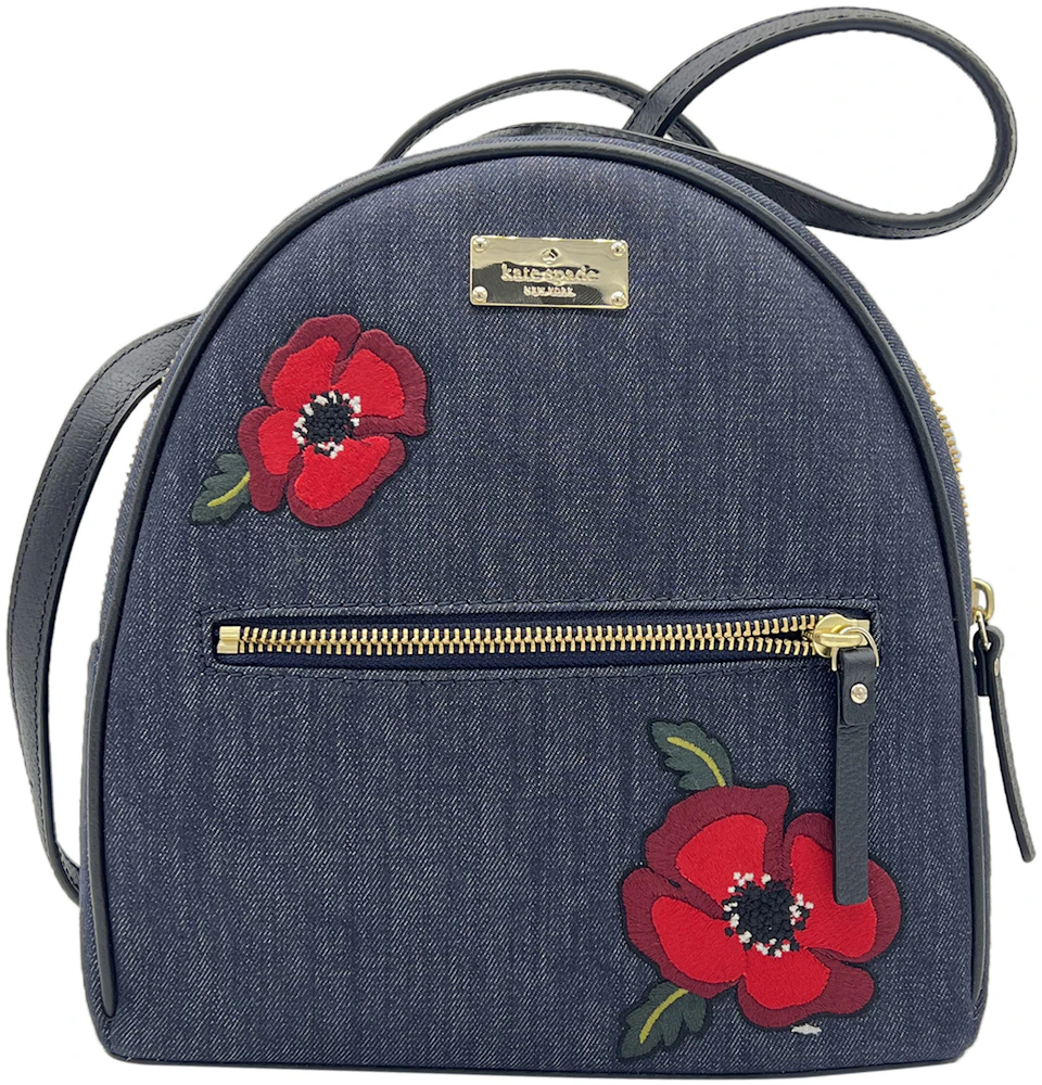 Kate Spade Grove Street Sammi Backpack Poppy Denim in Leather with  Gold-tone - US
