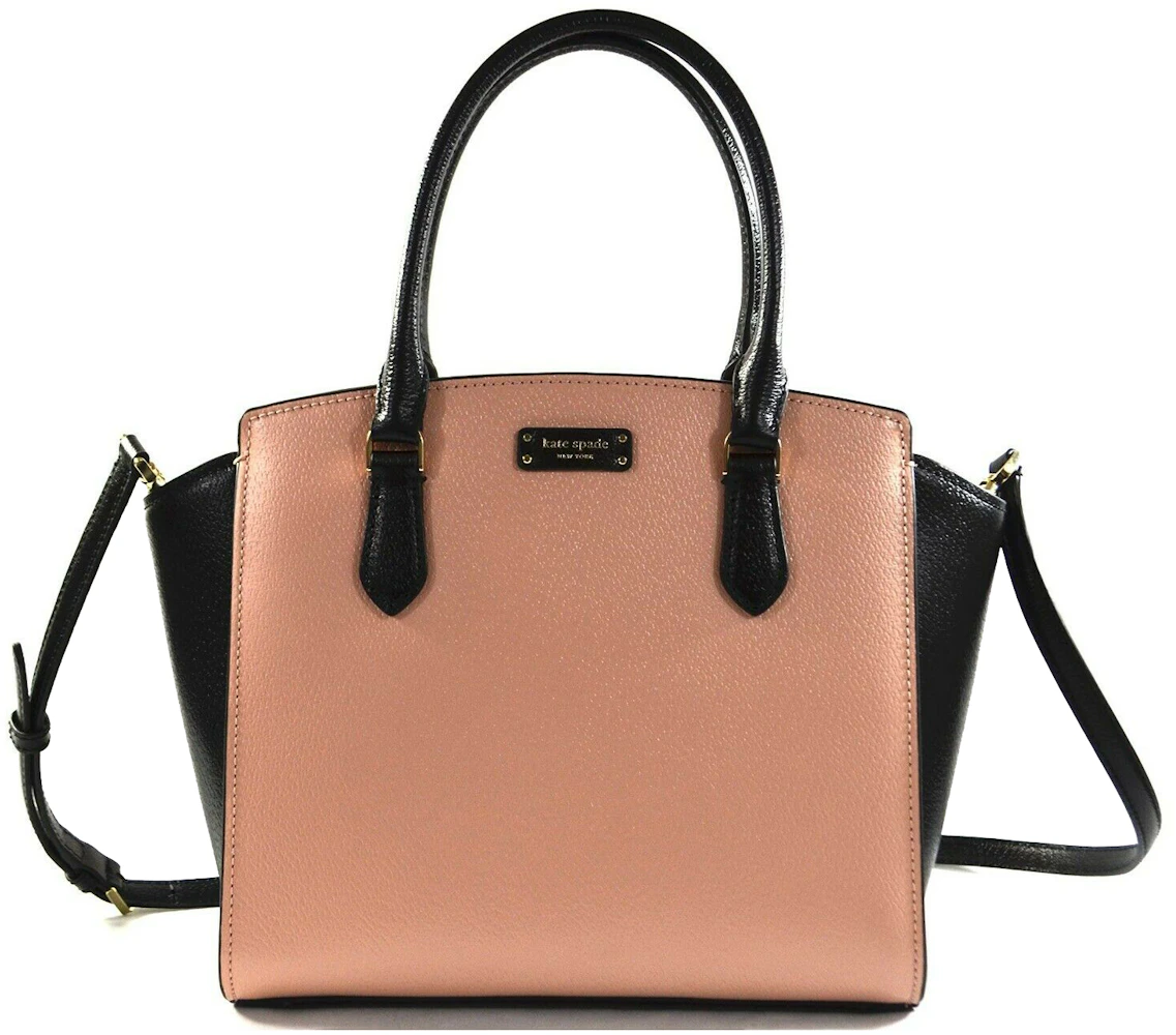 Kate Spade Jeanne Satchel Bag Medium Black/Pink in Leather with Gold-tone -  US
