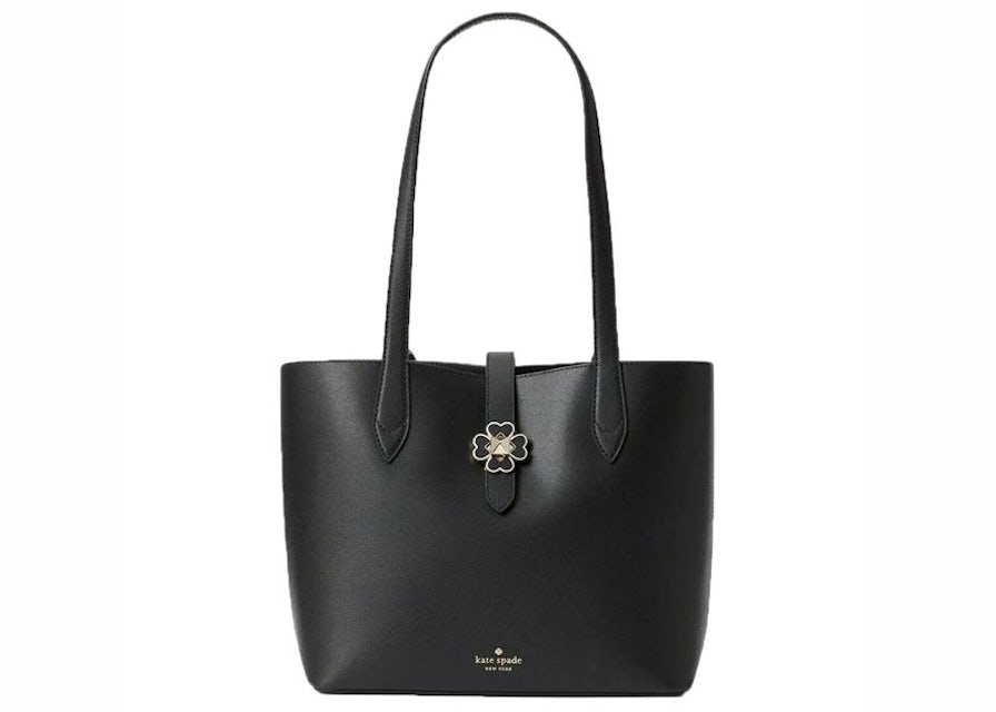 Kate Spade Kaci Tote Bag Medium Black in Smooth Calfskin Leather with  Gold-tone - US