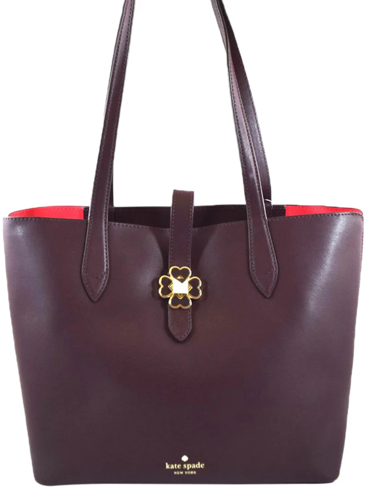 Kate Spade Kaci Tote Bag Small Chocolate Cherry in Leather with Gold-tone -  US
