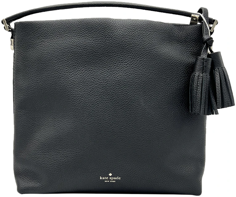 Kate Spade Natalya Hobo Crossbody Bag Small Black in Leather with Gold-tone  - GB