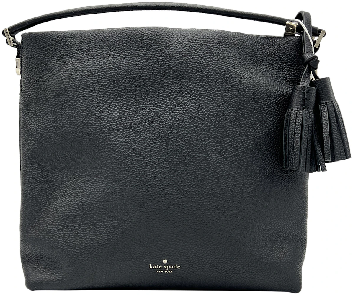 Kate Spade Natalya Hobo Crossbody Bag Small Black in Leather with Gold-tone  - US