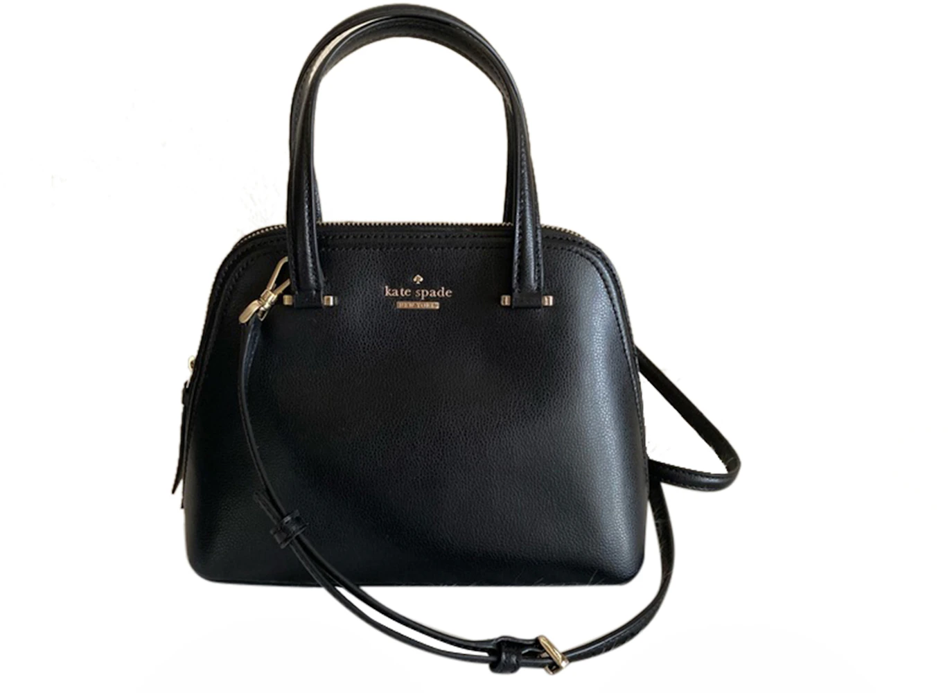Kate Spade Patterson Drive Dome Satchel Bag Small Black in Leather