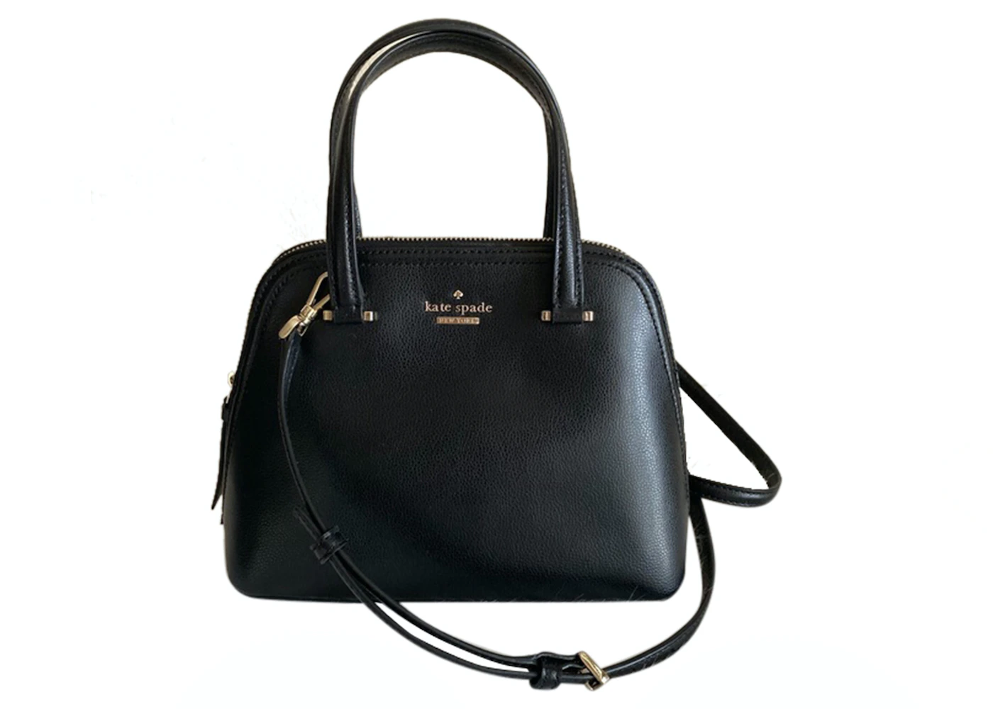 Kate Spade Patterson Drive Dome Satchel Bag Small Black in Leather with  Gold-tone - US