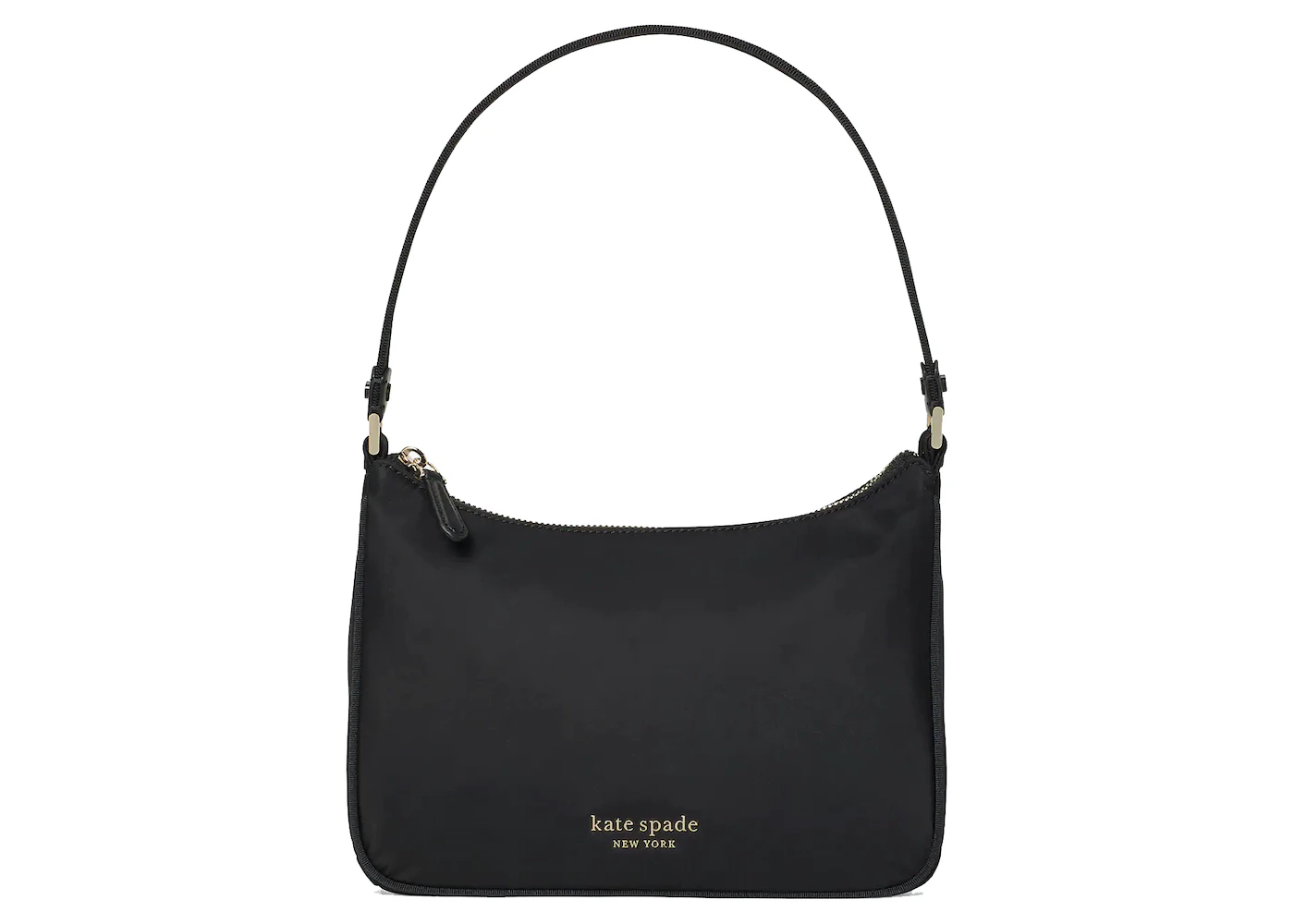 Kate Spade The Little Better Sam Nylon Shoulder Bag Small Black in Woven  Nylon/Leather with Gold-tone - US