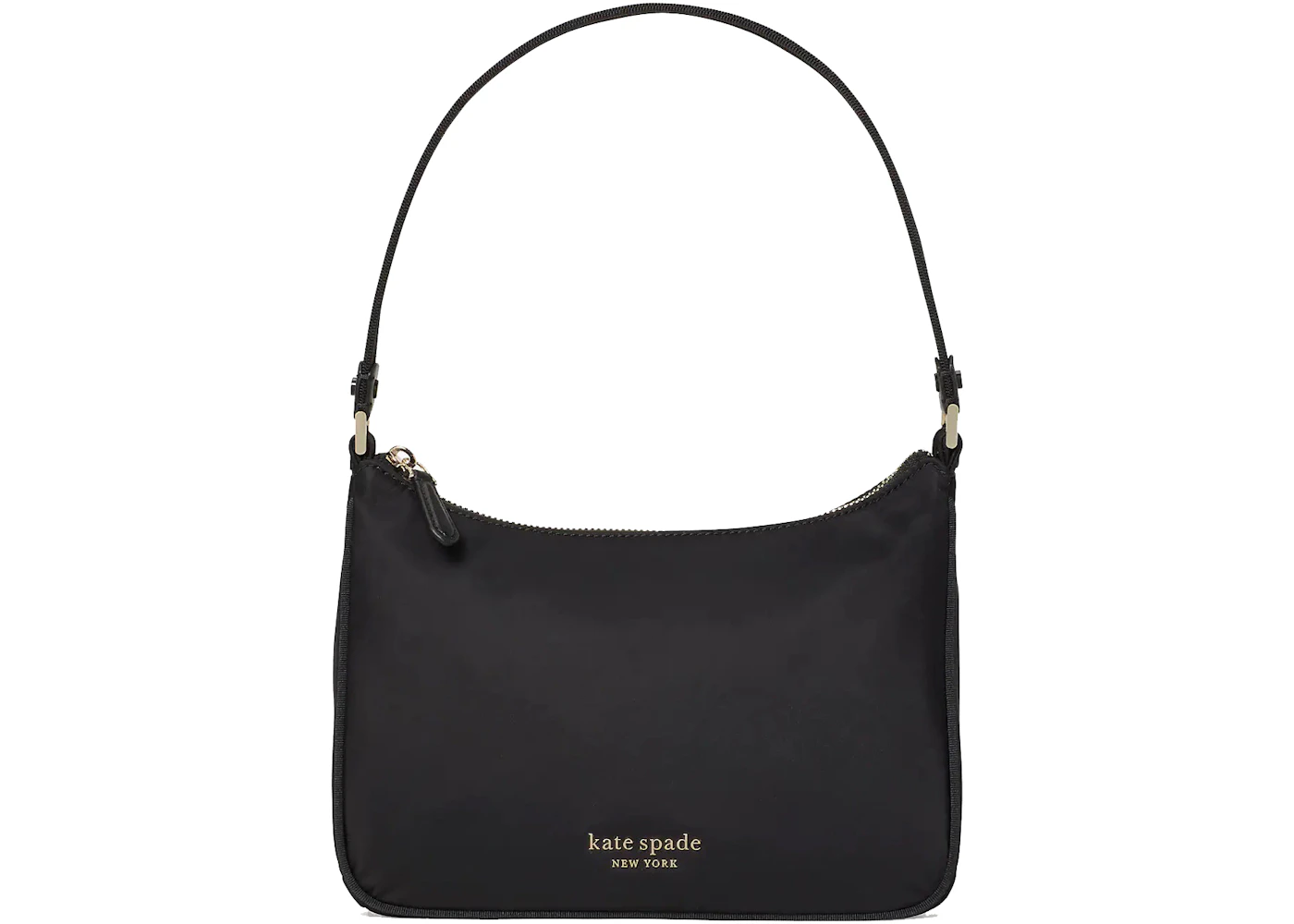 Kate Spade The Little Better Sam Nylon Shoulder Bag Small Black in Woven  Nylon/Leather with Gold-tone - US