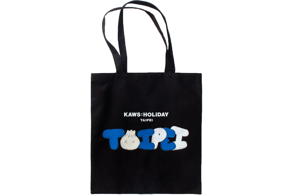 KAWS Holiday Limited Taipei Tote Bag Black/Blue