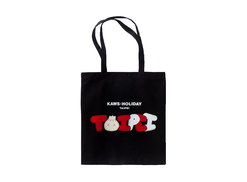 Pre-owned Kaws Men's Holiday Limited Taipei Tote Bag In Black/red In Multi