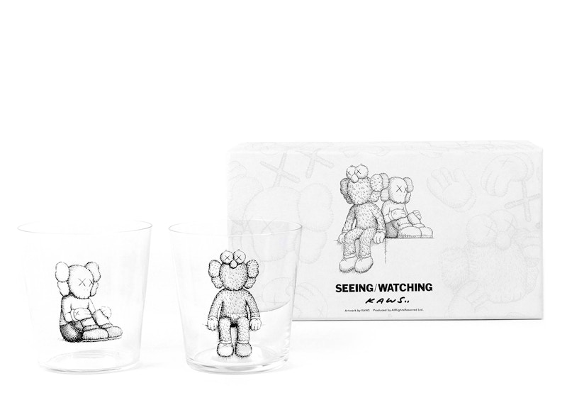 KAWS Seeing/Watching Companion Glass Set Clear