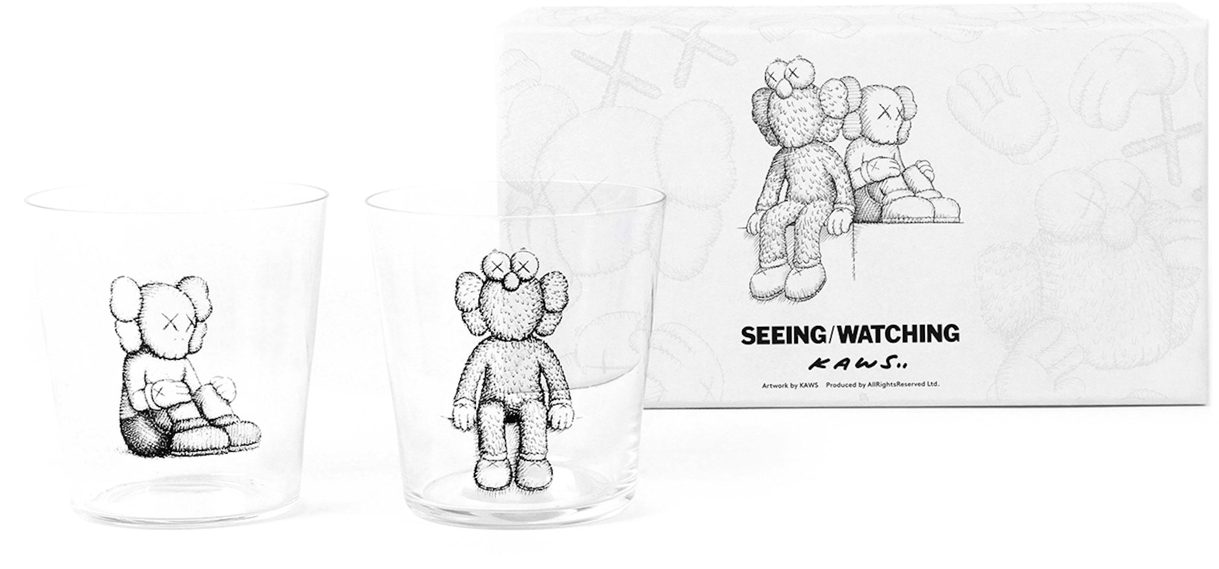 KAWS Seeing/Watching Companion Glass Set Clear - US