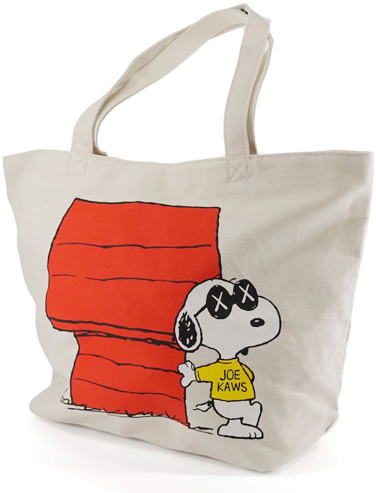 Kaws X Uniqlo X Peanuts Snoopy Dog House Tote Bag Beige Ss17