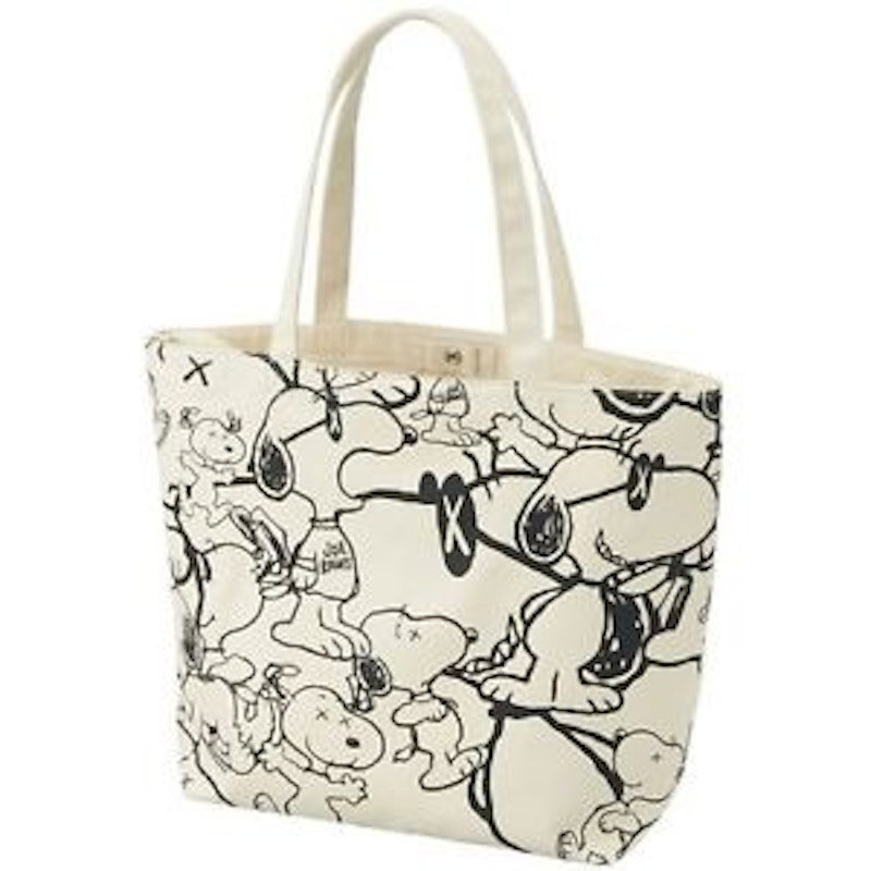 KAWS x Uniqlo x Peanuts Snoopy Pattern Tote Bag Beige