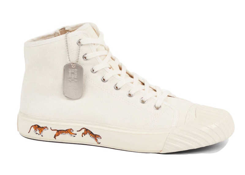 Kenzo School High Top Trainers Tiger Sole Off White Men's