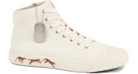 Kenzo School High Top Trainers Tiger Sole Off White