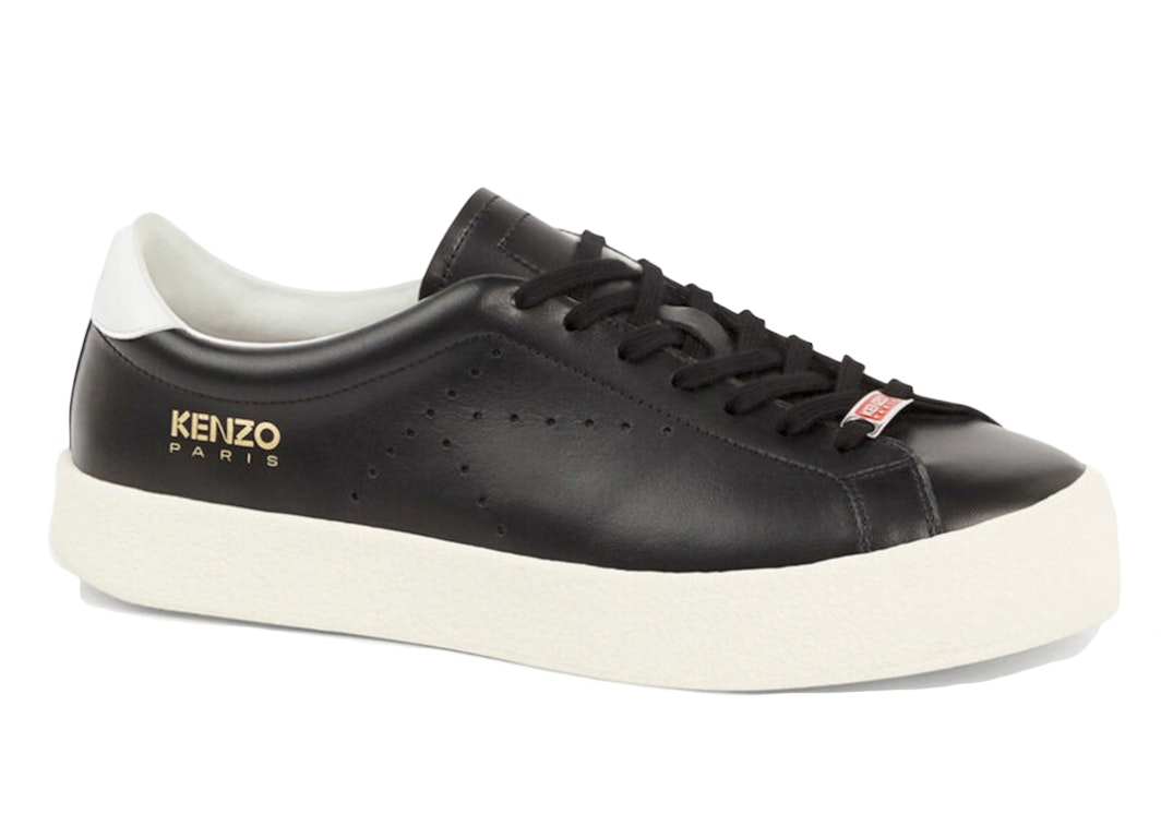 Pre-owned Kenzo Swing Low Top Trainers Black White In Black/white/gold