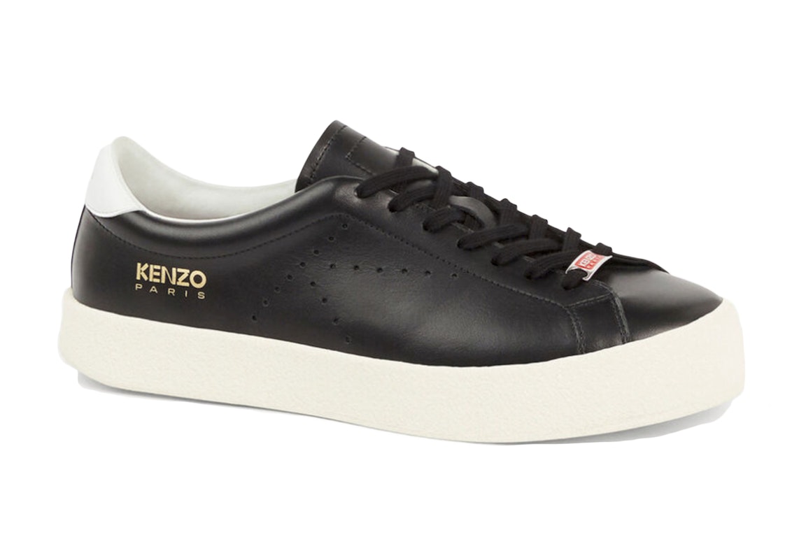 Pre-owned Kenzo Swing Low Top Trainers Black White In Black/white/gold